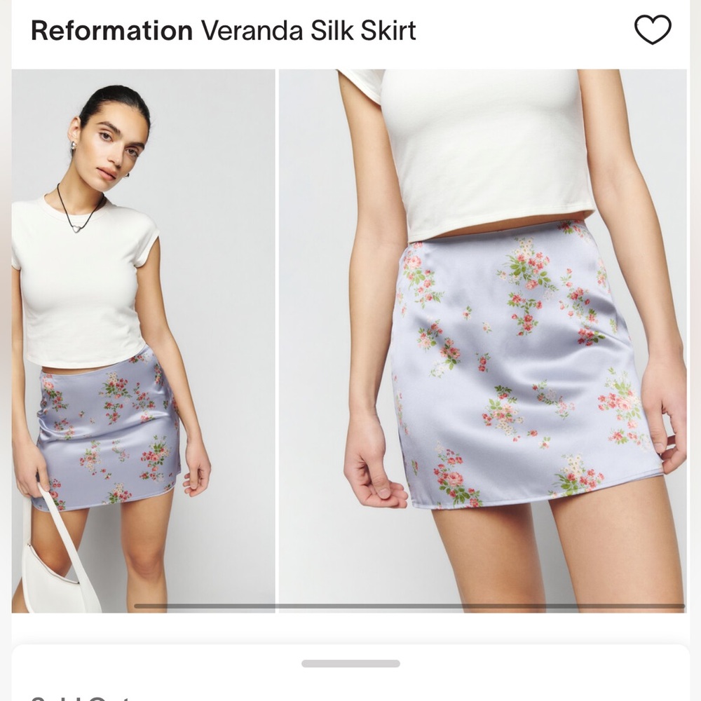 Reformation NWT Veranda silk Floral Mini Skirt - lavender